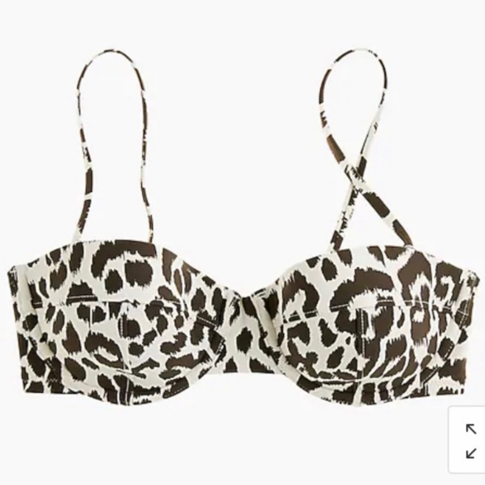NWT JCREW Cheetah Print Swim Top Size 36C